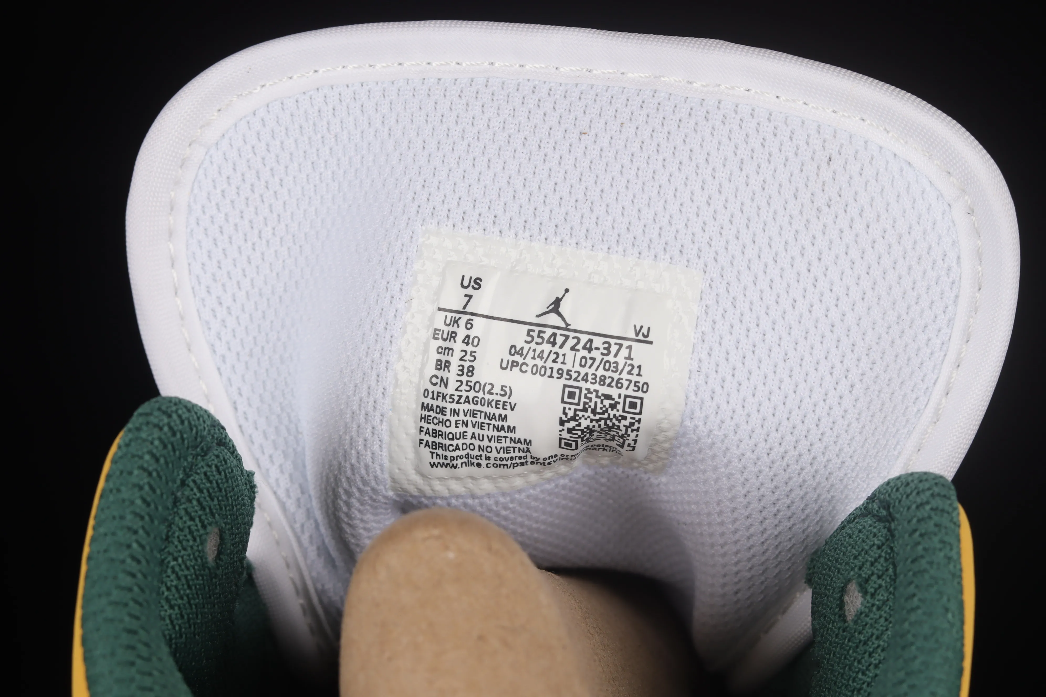All categories Air Jordan Jordan series basketball shoes Air Jordan 1 Mid G version pure original Air Jordan 1 Mid "Green Yellow" AJ Joe 1 white green yellow Seattle Supersonics 554724-371
